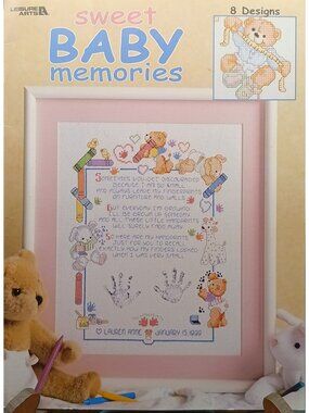 Sweet Baby Memories Cross-Stitch Pattern Book By Leisure Arts 8 Designs Baby-The